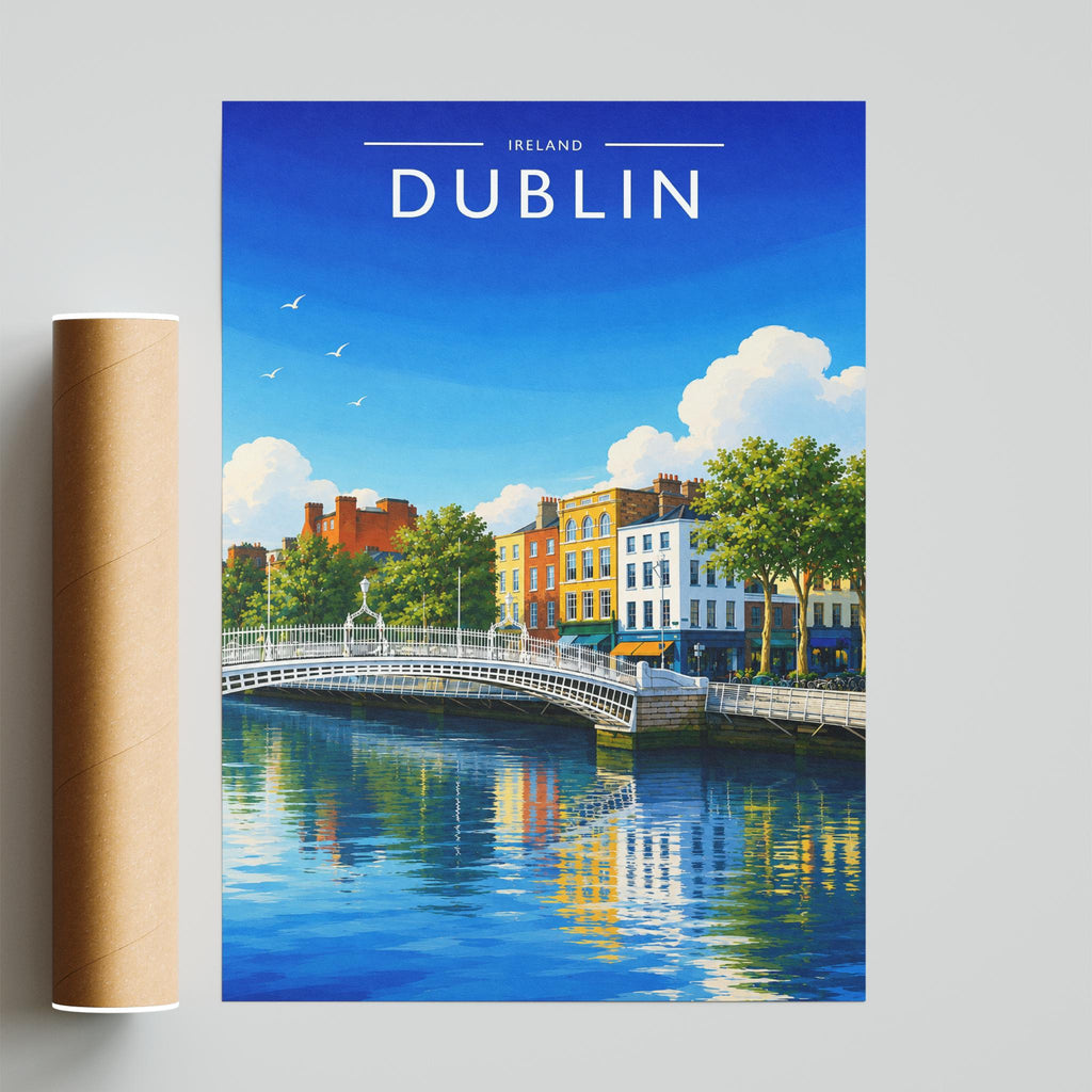 Dublin #6 Travel Poster - fine art print with shipping tube