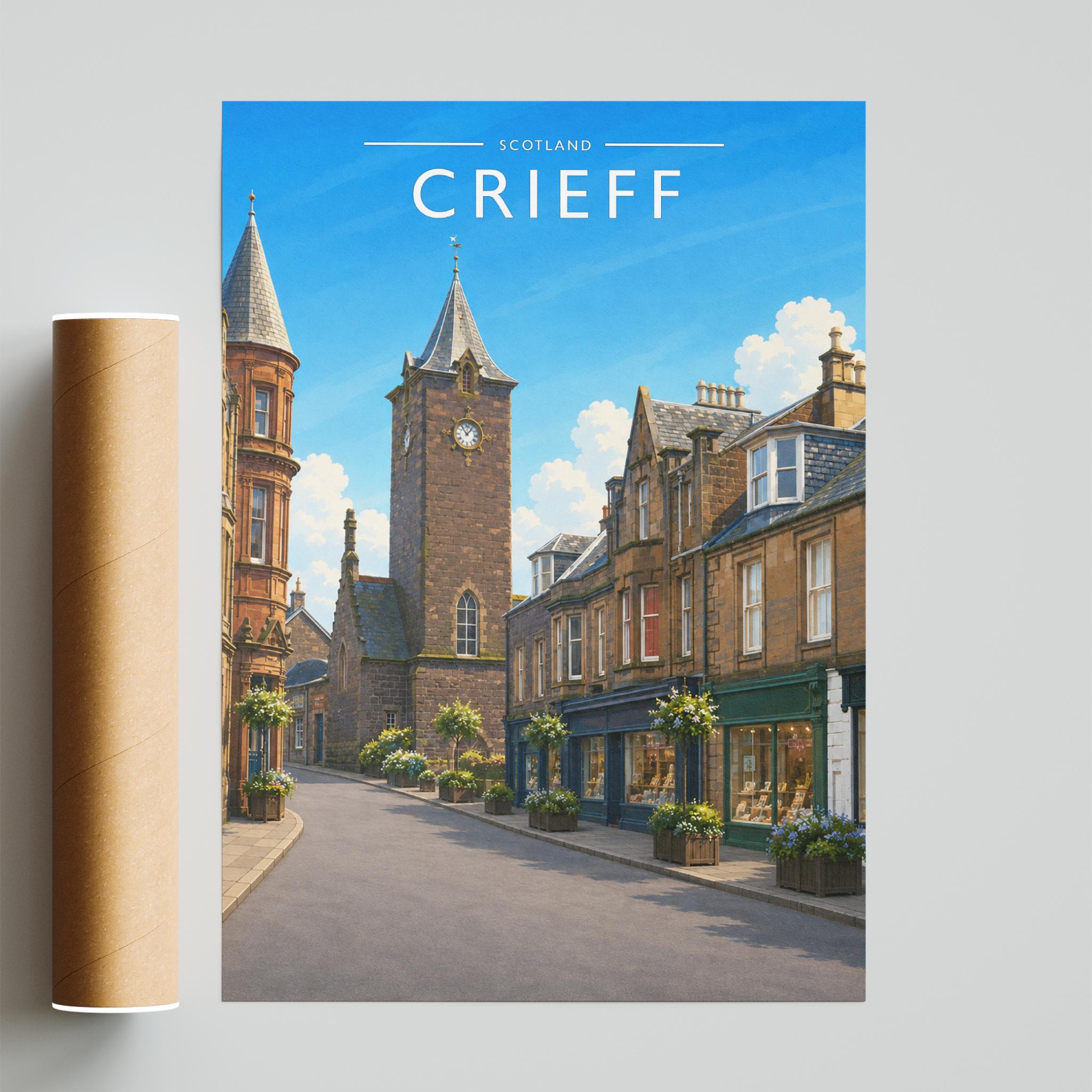 Crieff Travel Poster - fine art print with shipping tube