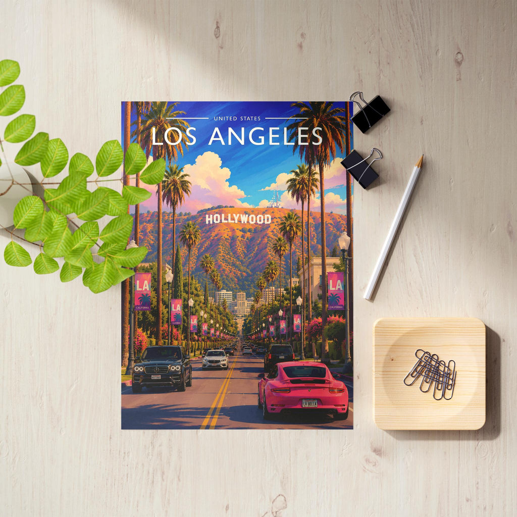Los Angeles #2 Travel Poster as an unframed A4 print