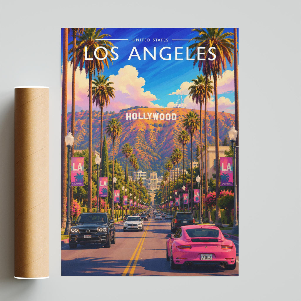 Los Angeles #2 Travel Poster - fine art print with shipping tube