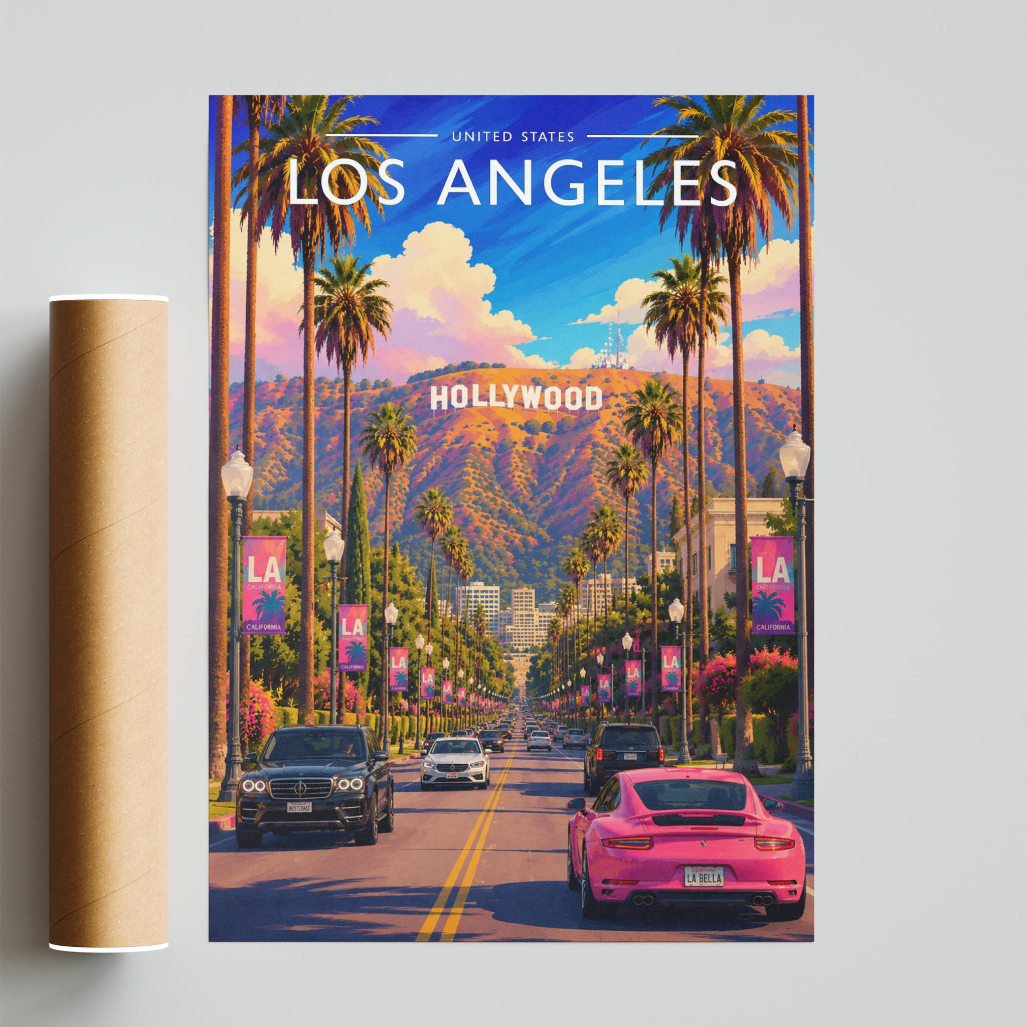 Los Angeles #2 Travel Poster - fine art print with shipping tube