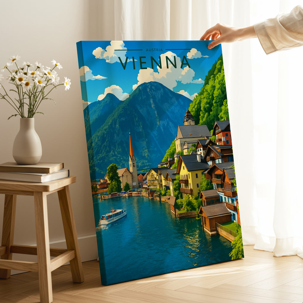 Vienna Travel Poster as a gallery-wrapped canvas