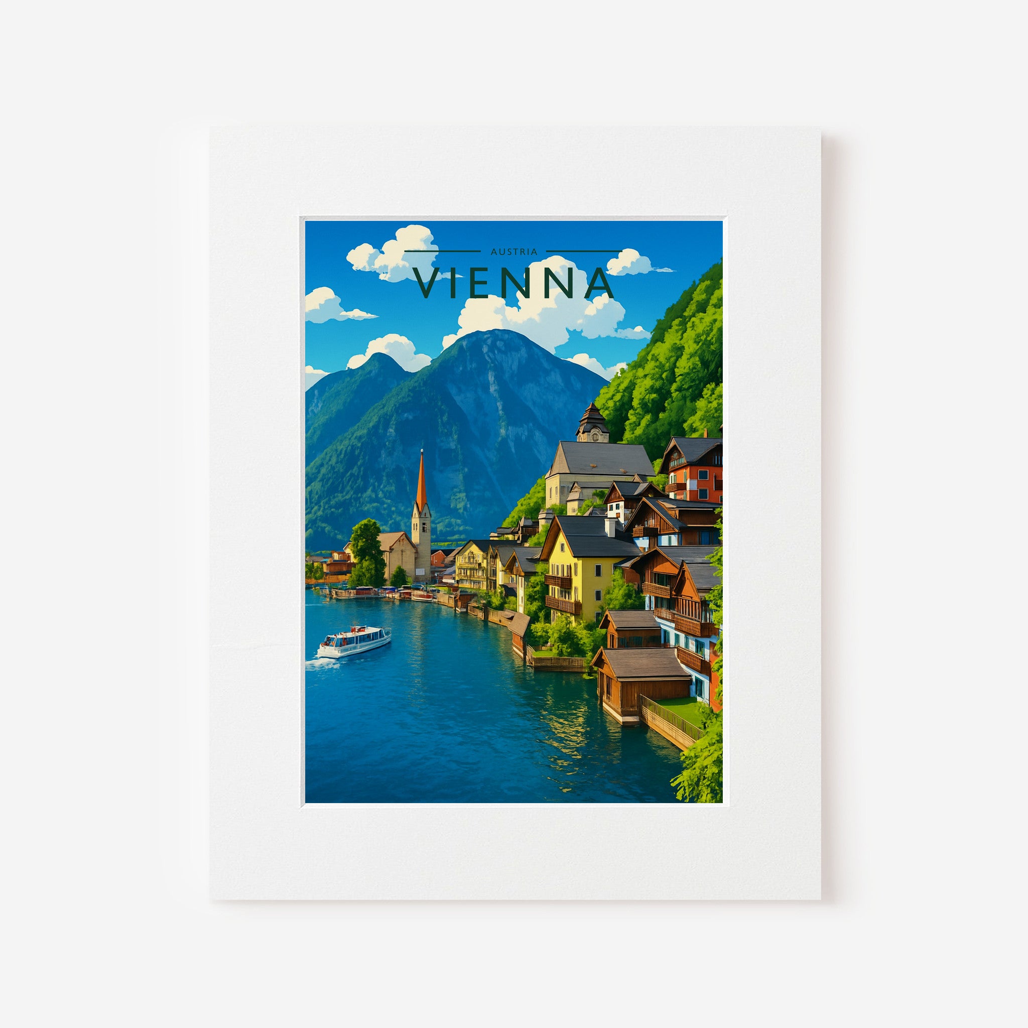 Vienna Travel Poster in a white mount