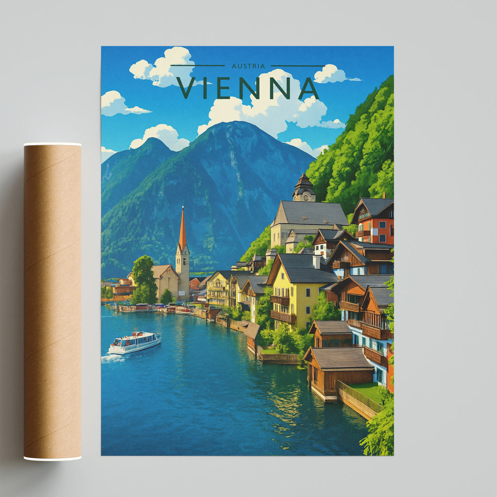 Vienna Travel Poster - fine art print with shipping tube