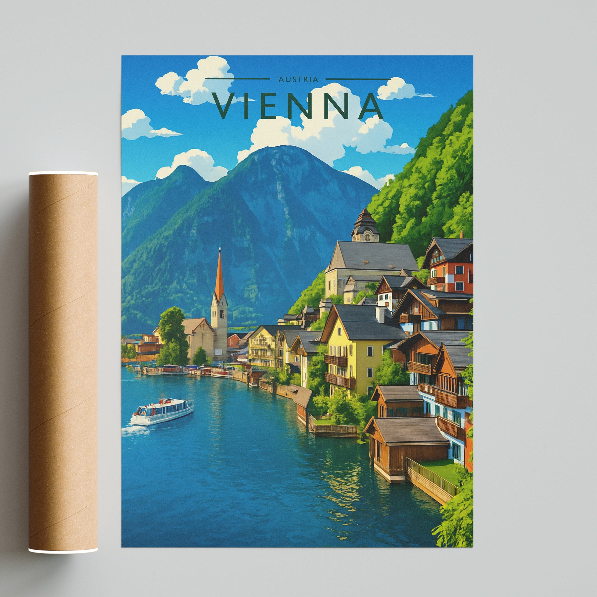 Vienna Travel Poster - fine art print with shipping tube