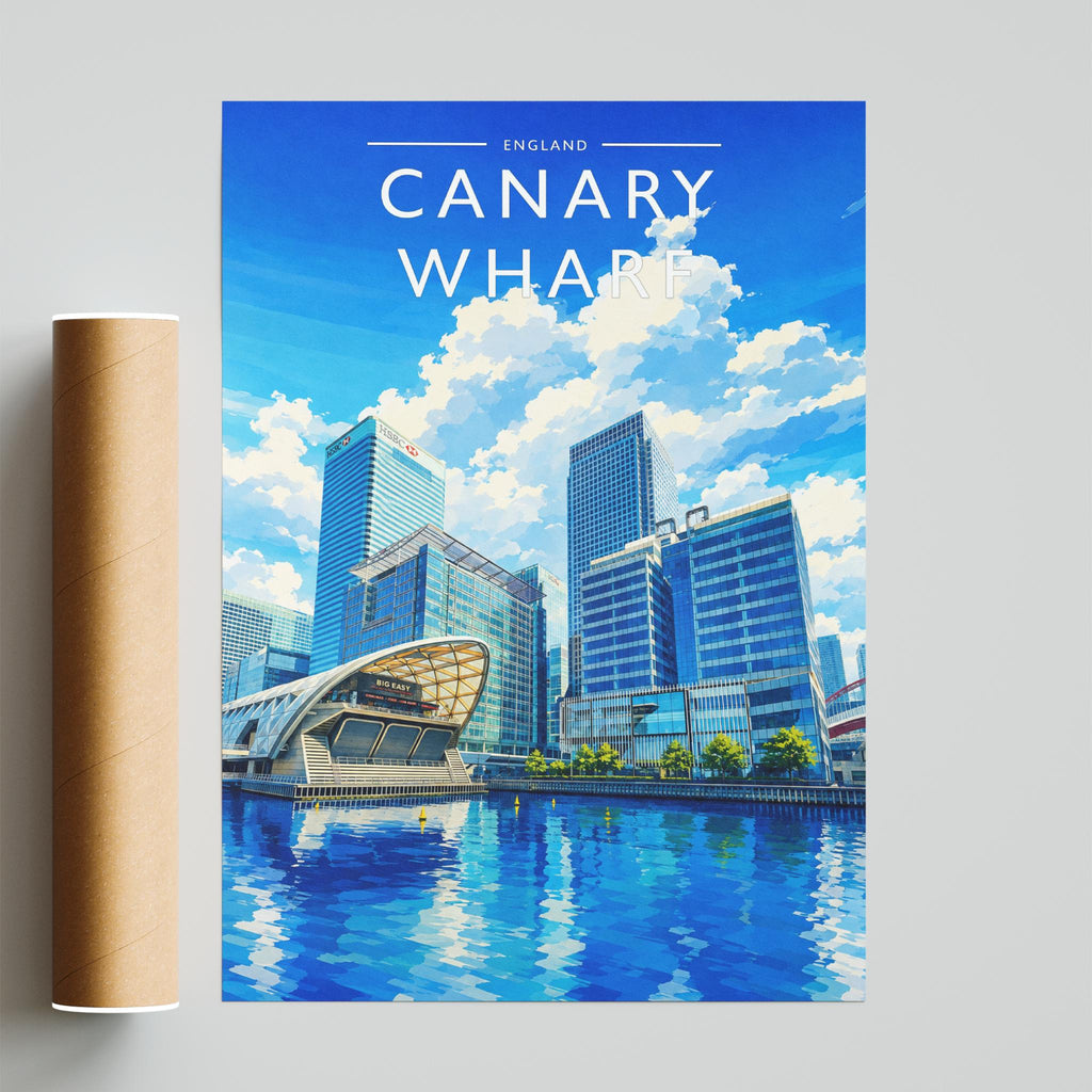 Canary Wharf Travel Poster - fine art print with shipping tube