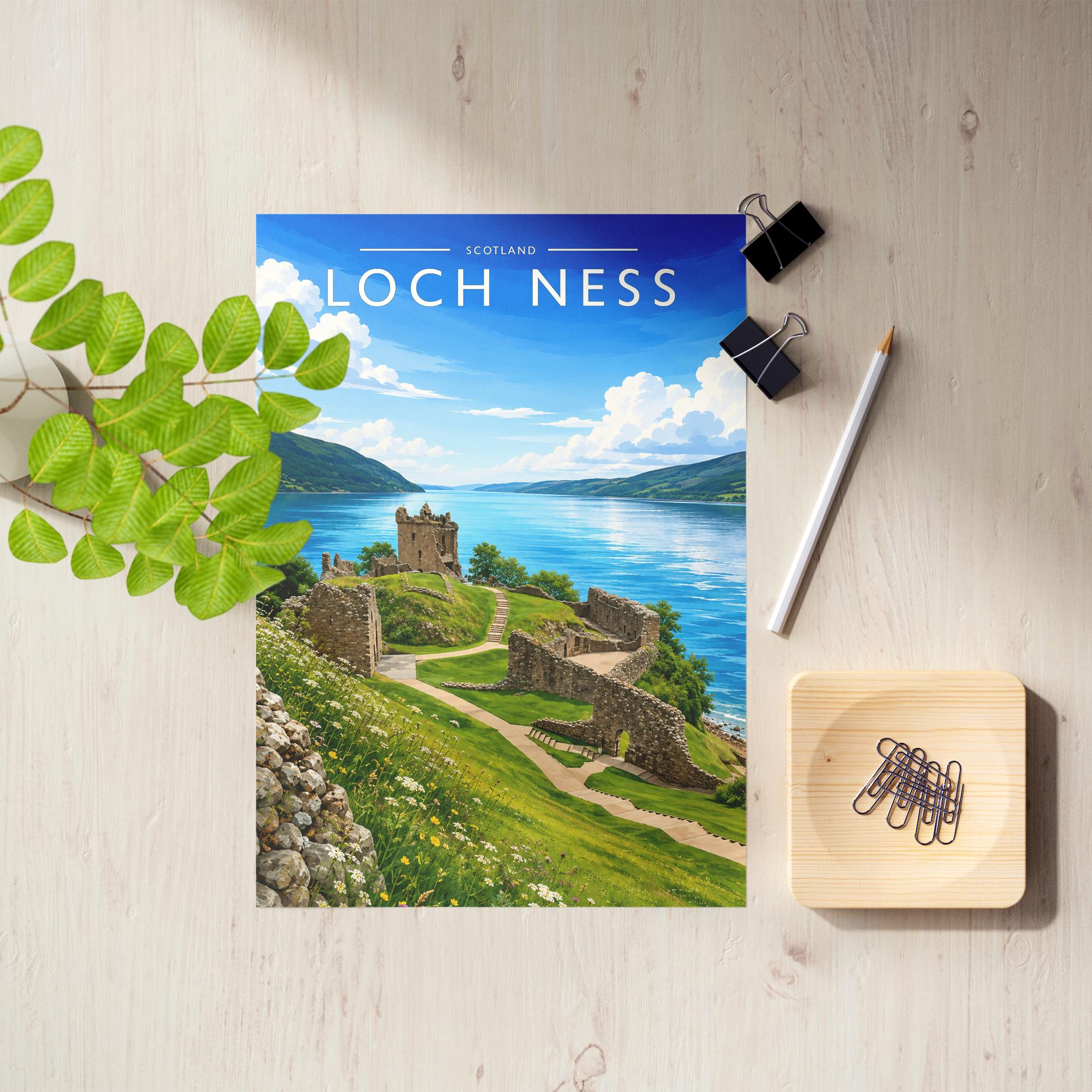 Loch Ness #2 Travel Poster as an unframed A4 print