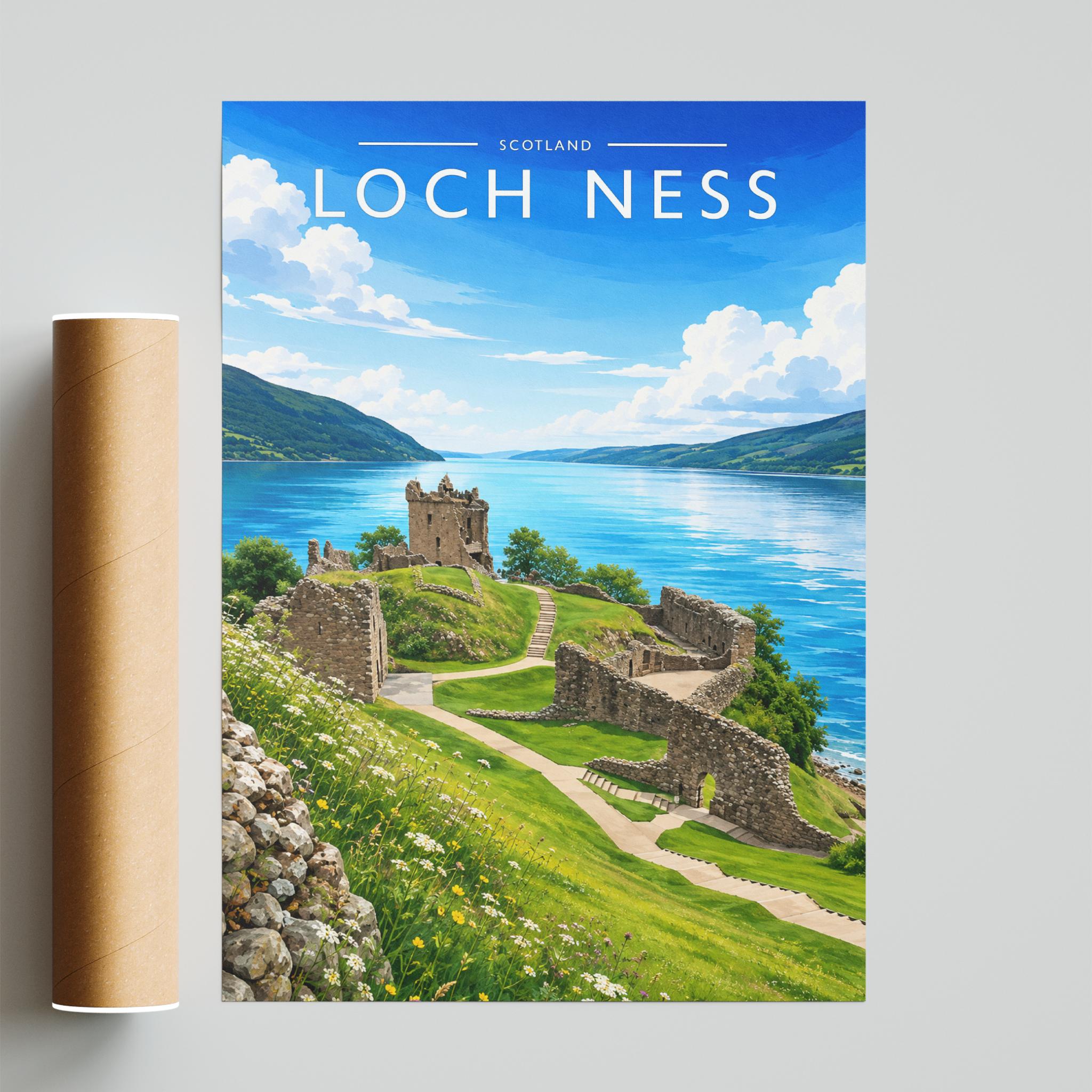 Loch Ness #2 Travel Poster - fine art print with shipping tube