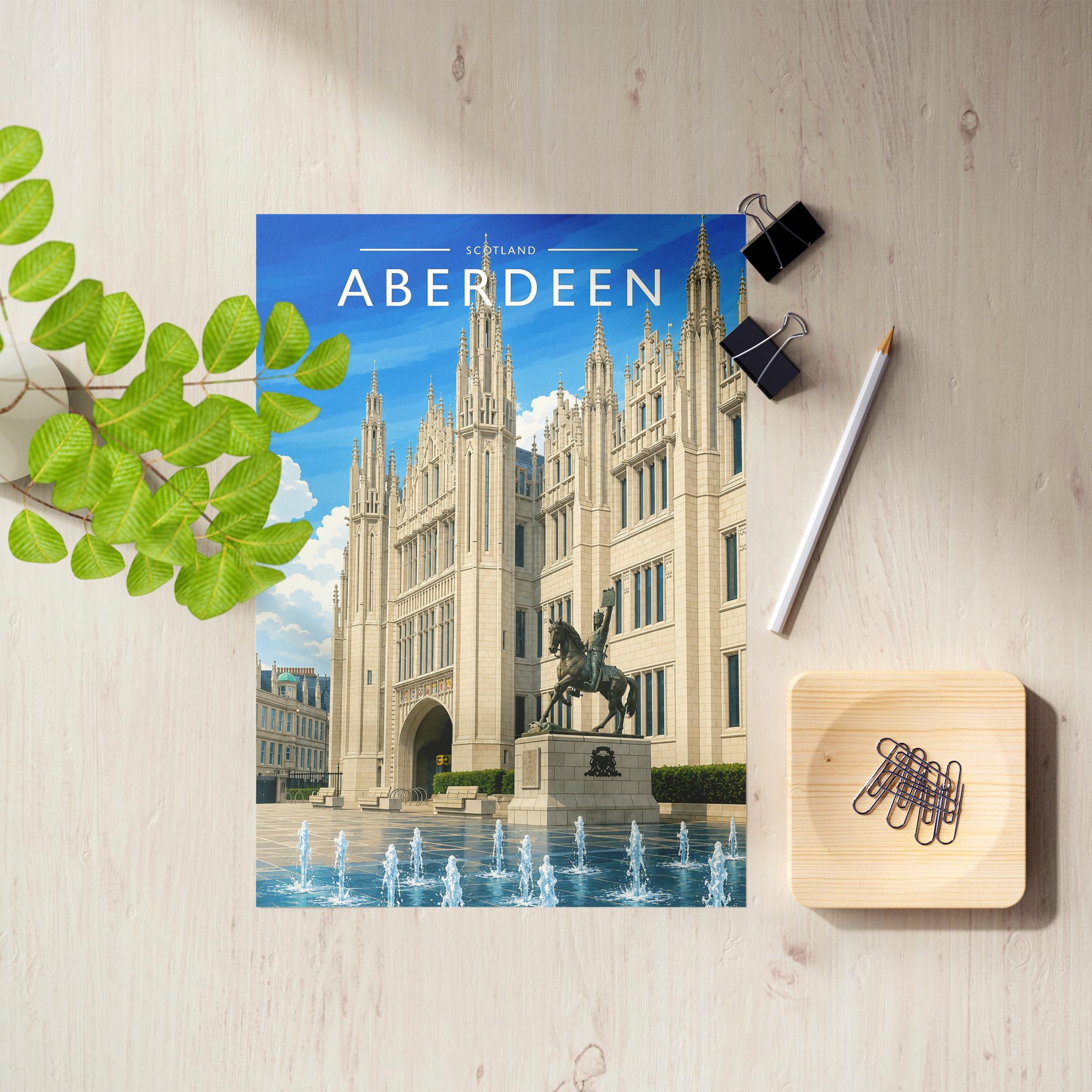 Aberdeen Travel Poster as an unframed A4 print