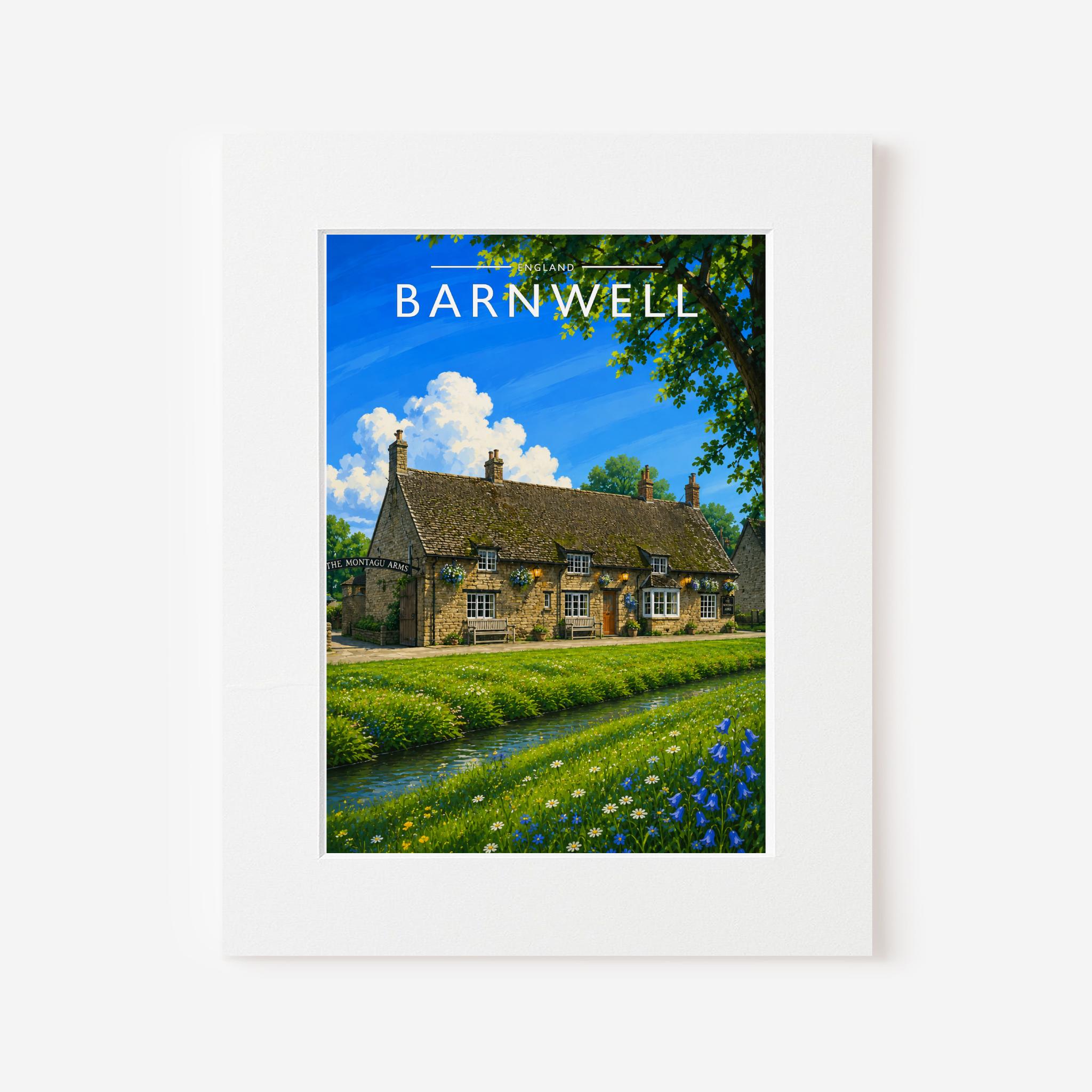 Barnwell Travel Poster in a white mount board