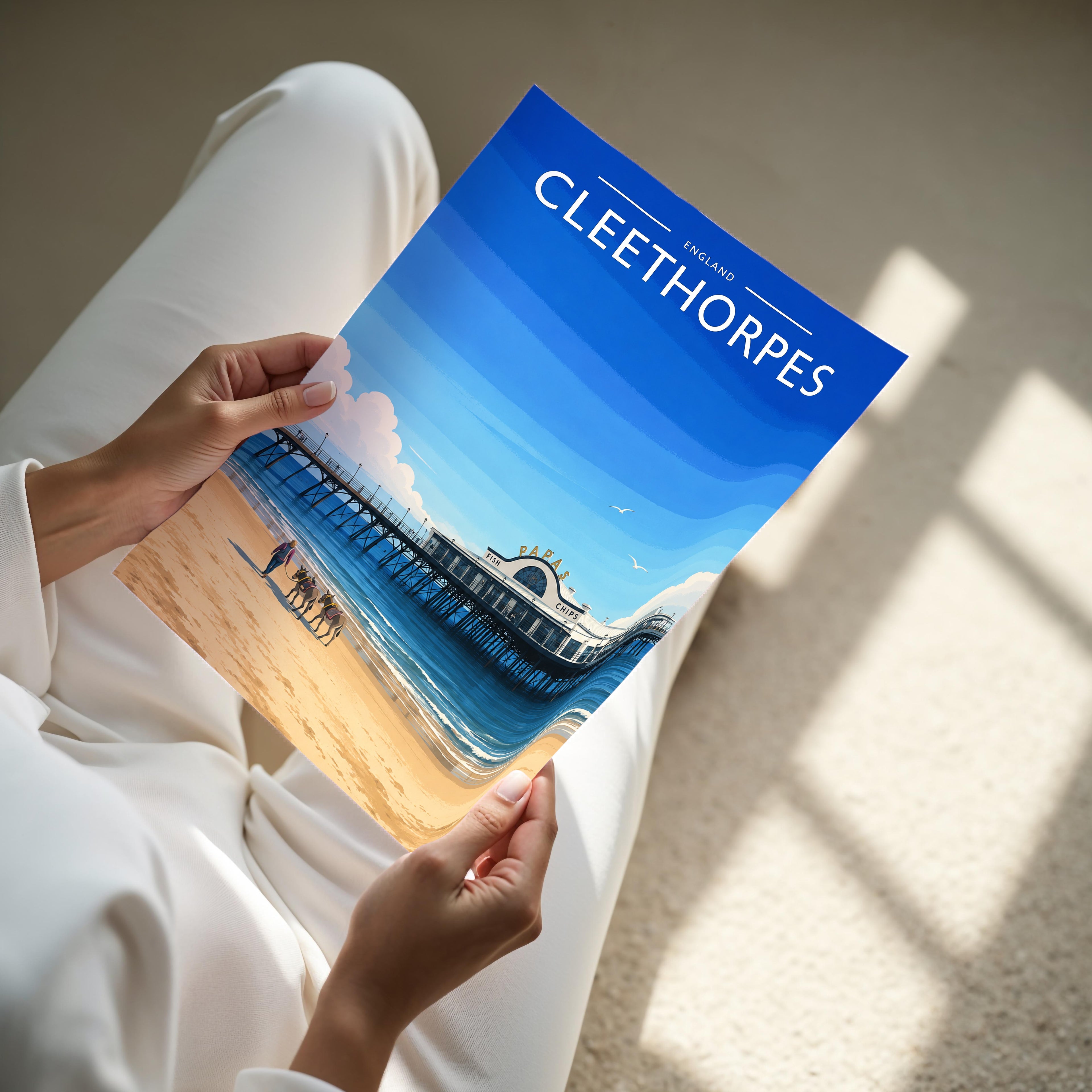 Cleethorpes #3 Travel Poster - A4 print held in hand