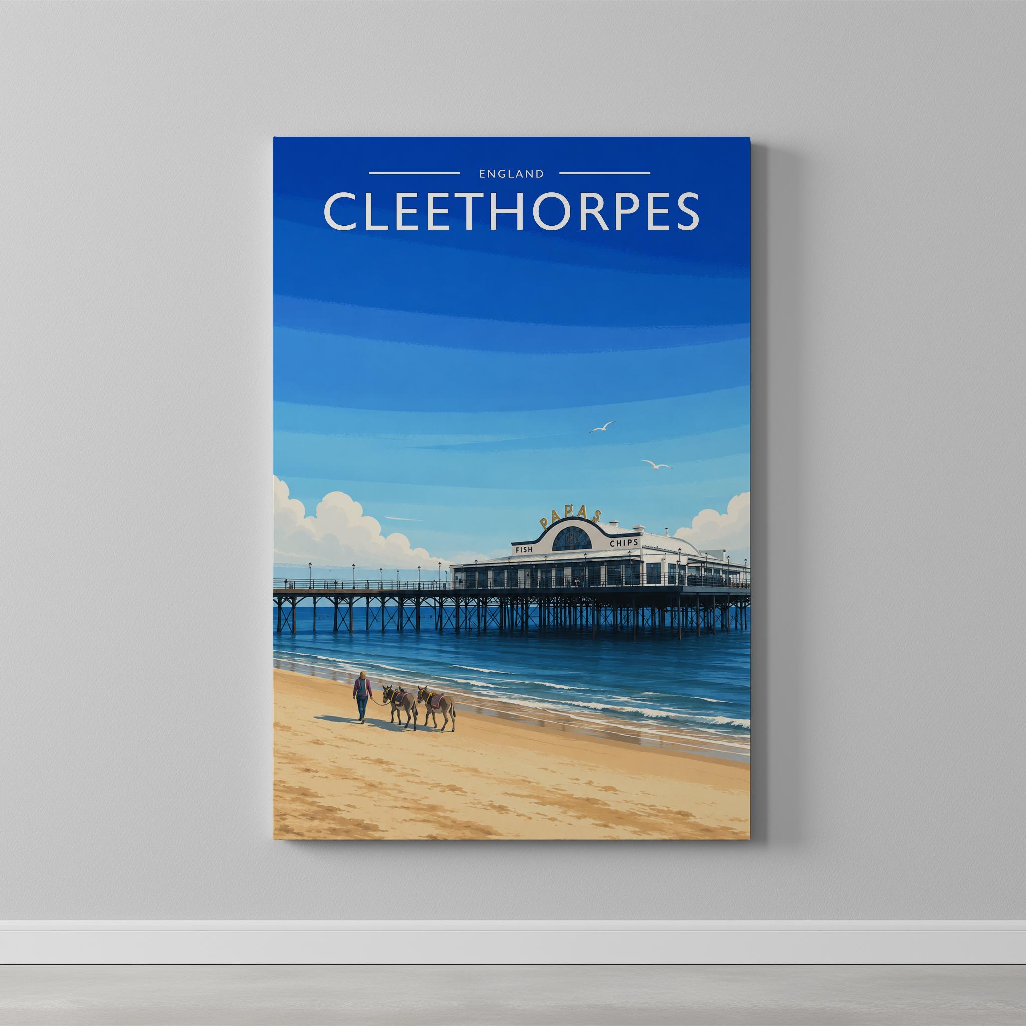 Cleethorpes #3 Travel Poster as a gallery-wrapped canvas on a plain wall