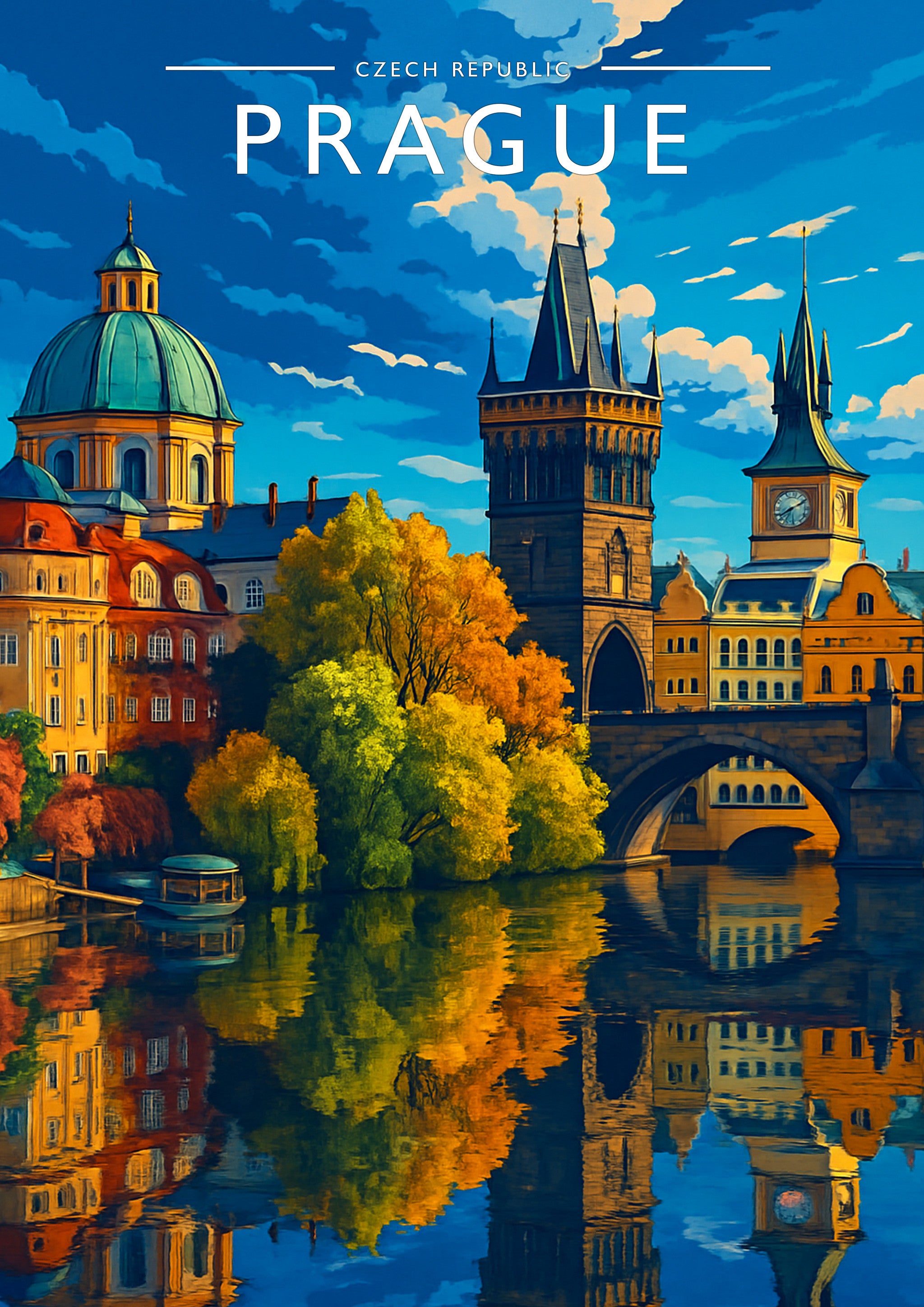 Prague Travel Poster - A4 travel poster print