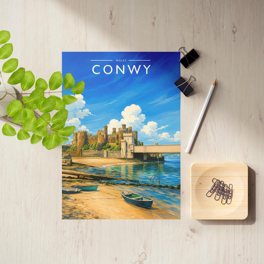 Conwy Travel Poster as an unframed A4 print