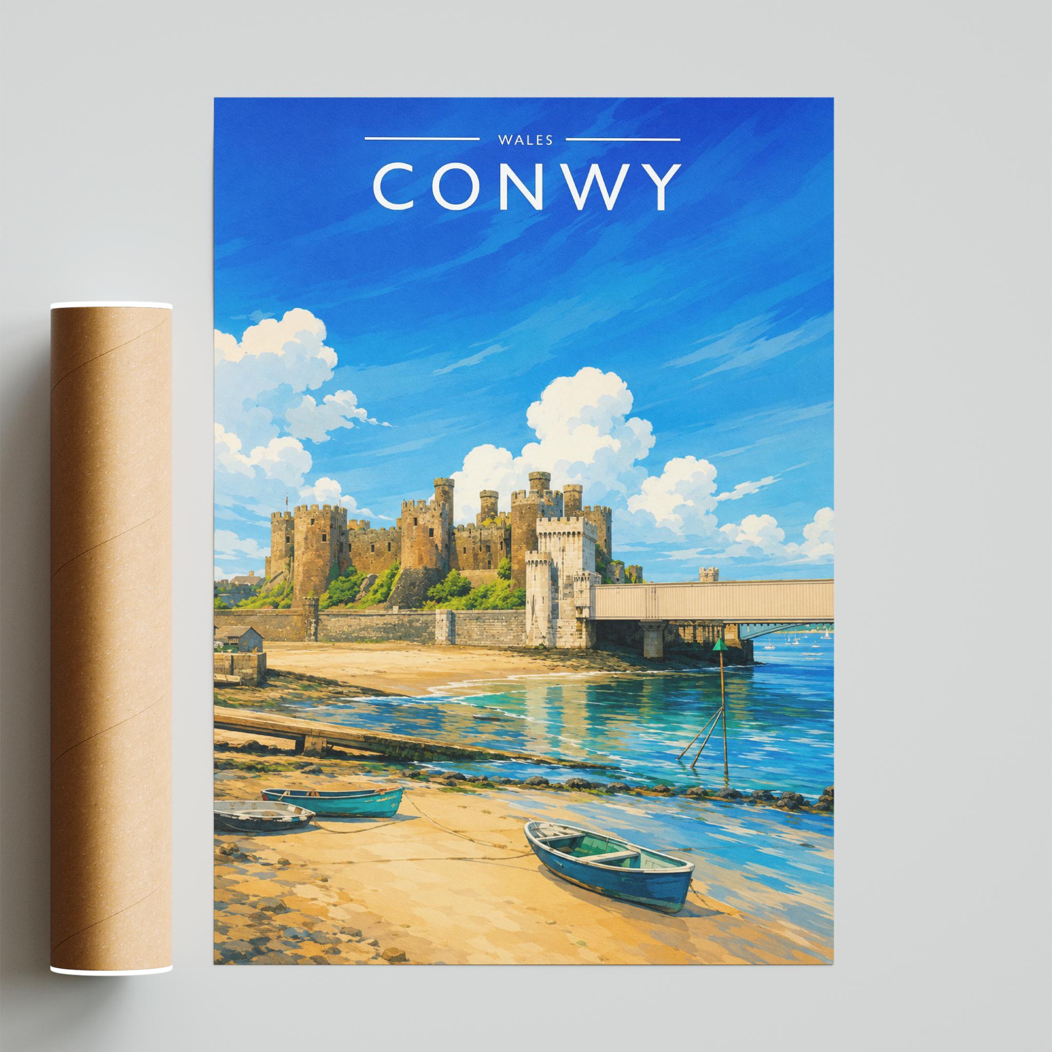 Conwy Travel Poster - fine art print with shipping tube