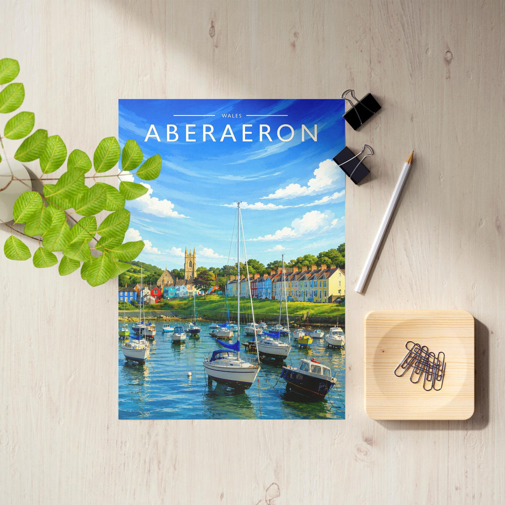 Aberaeron Travel Poster as an unframed A4 print