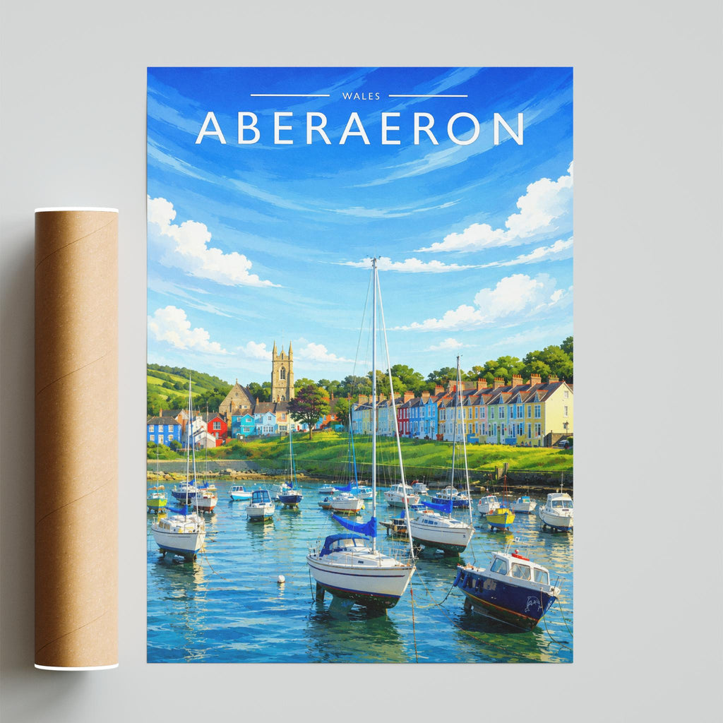 Aberaeron Travel Poster - fine art print with shipping tube