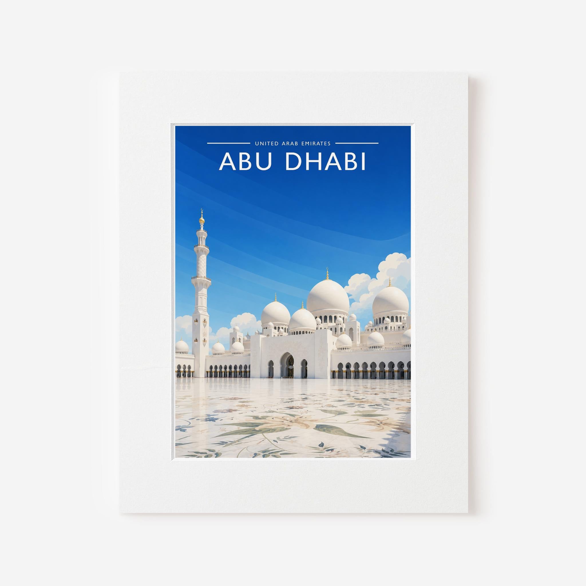 Abu Dhabi #5 Travel Poster in a white mount board