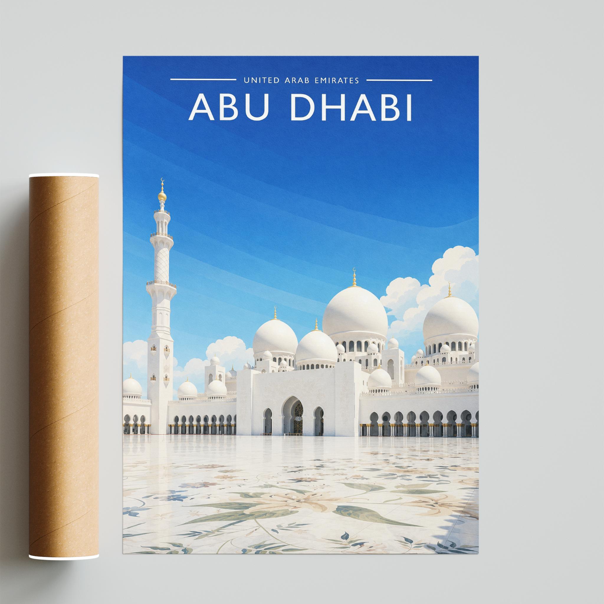 Abu Dhabi #5 Travel Poster - fine art print with shipping tube