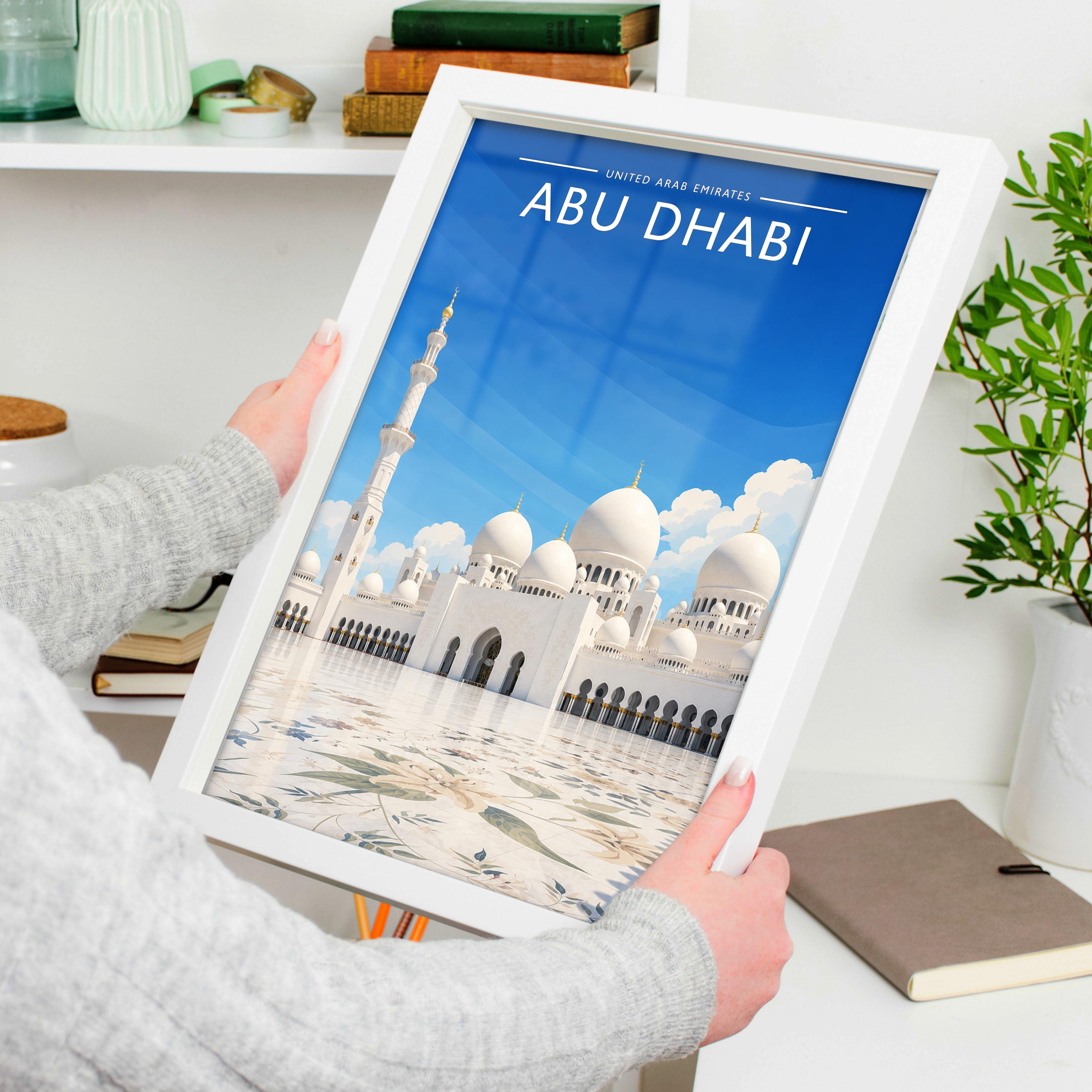 Abu Dhabi #5 Travel Poster held in a white frame