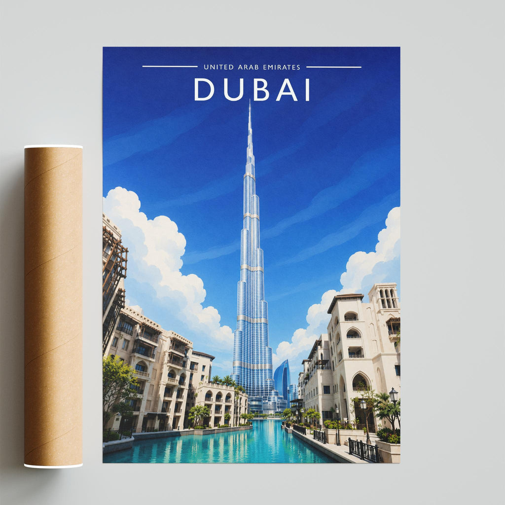 Dubai #2 Travel Poster - fine art print with shipping tube