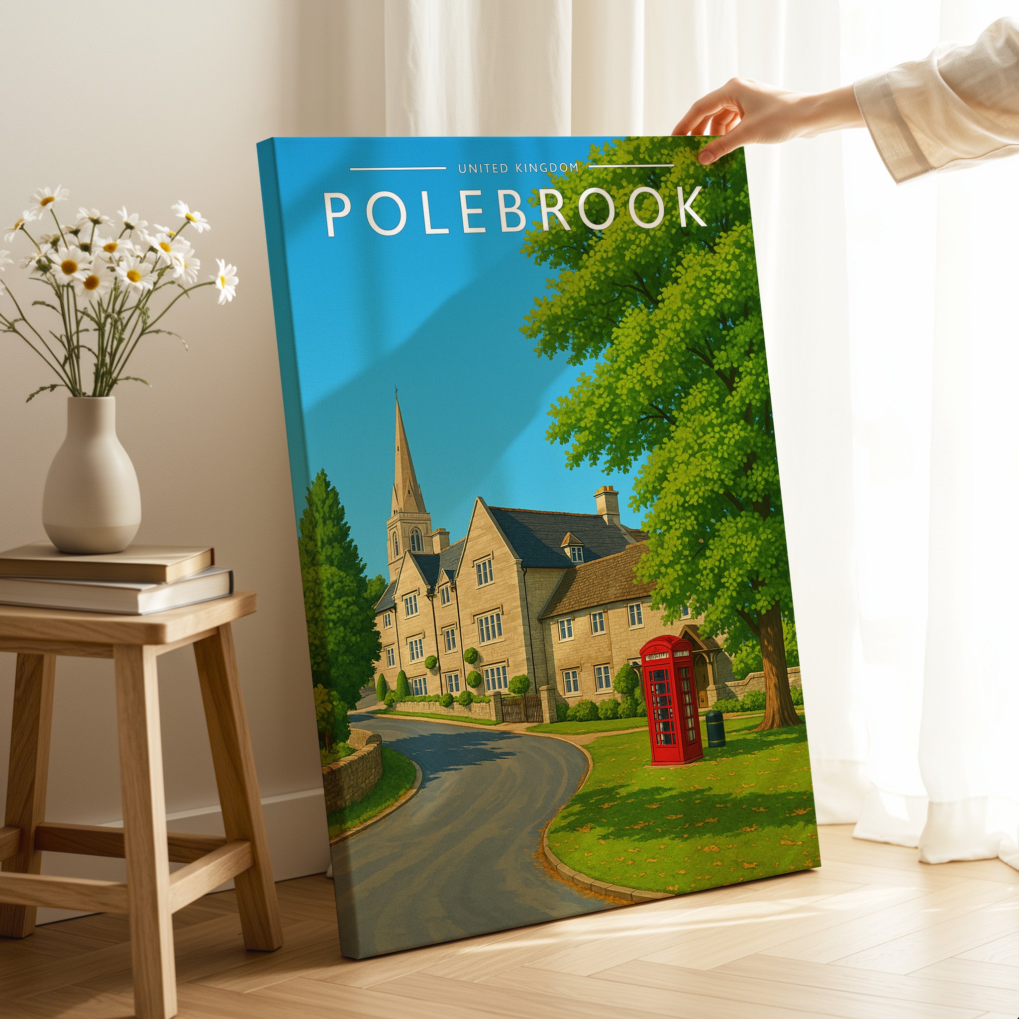 Polebrook Travel Poster as a gallery-wrapped canvas