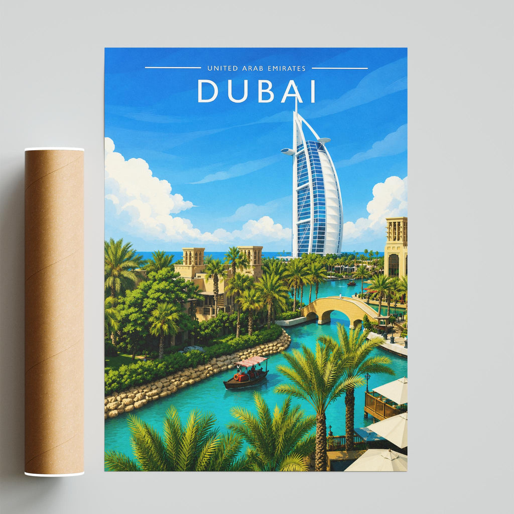 Dubai #3 Travel Poster - fine art print with shipping tube