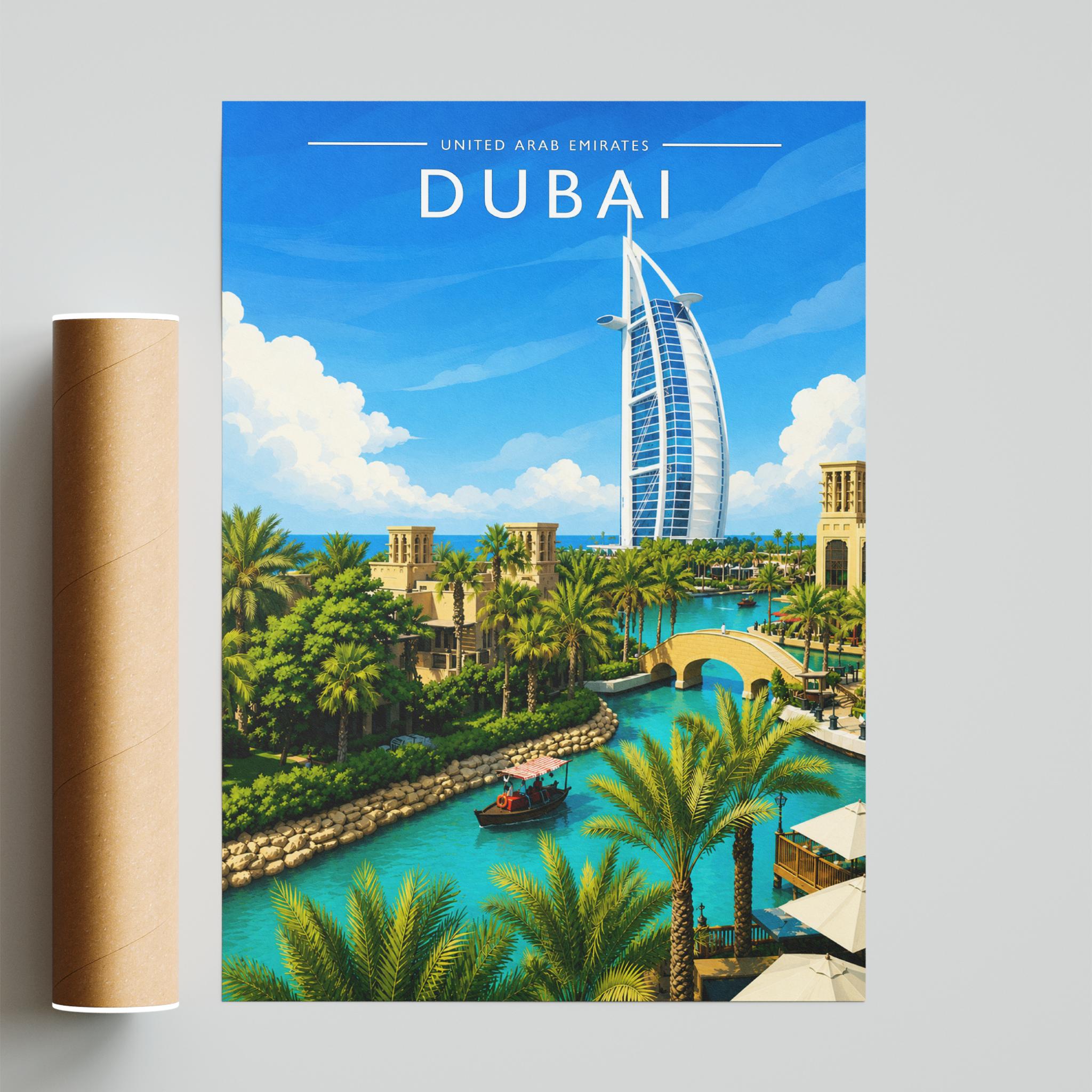 Dubai #3 Travel Poster - fine art print with shipping tube