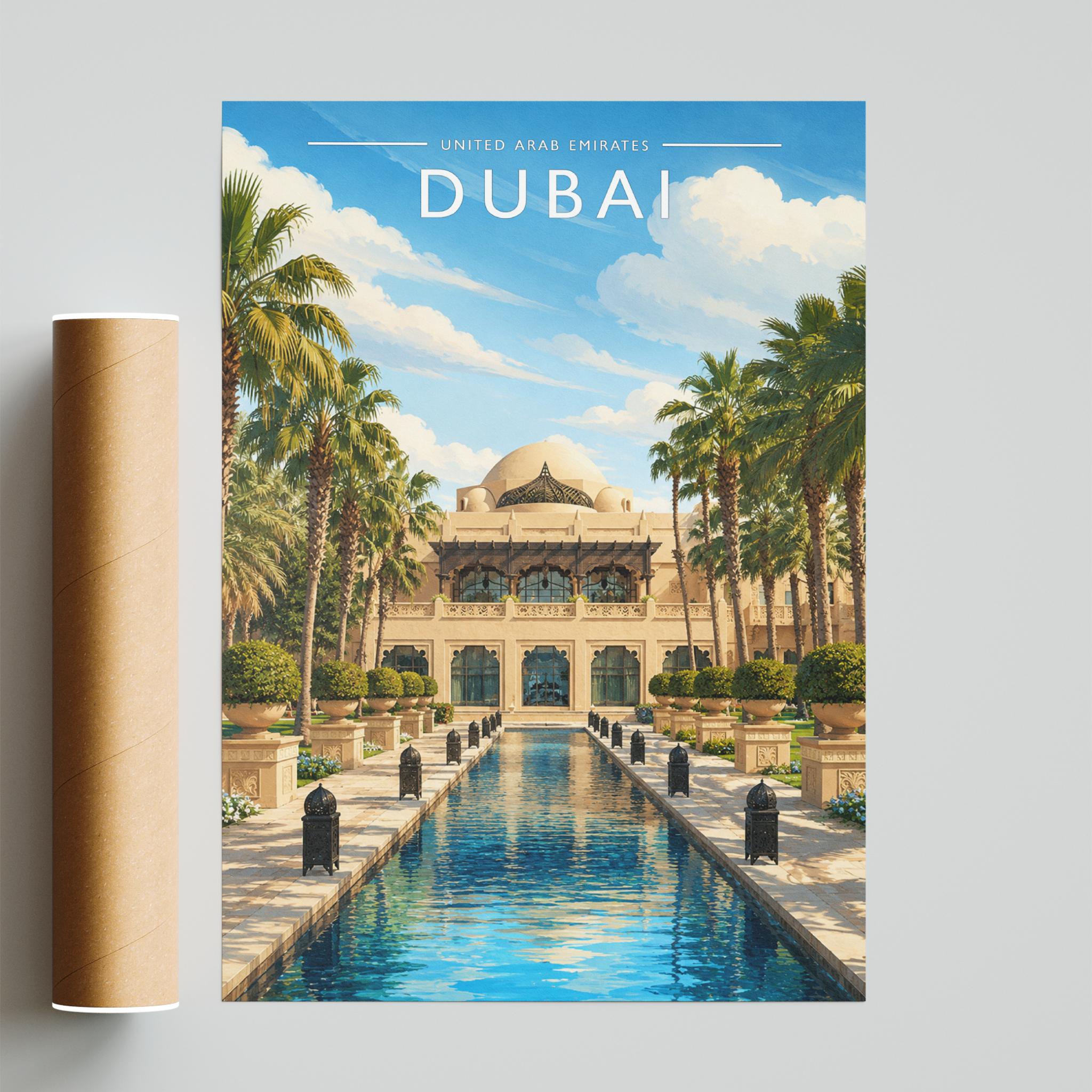 Dubai #4 Travel Poster - fine art print with shipping tube