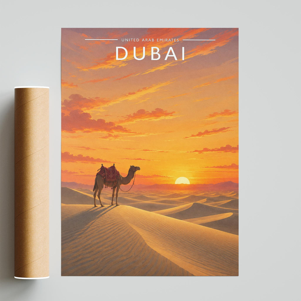 Dubai #7 Travel Poster - fine art print with shipping tube
