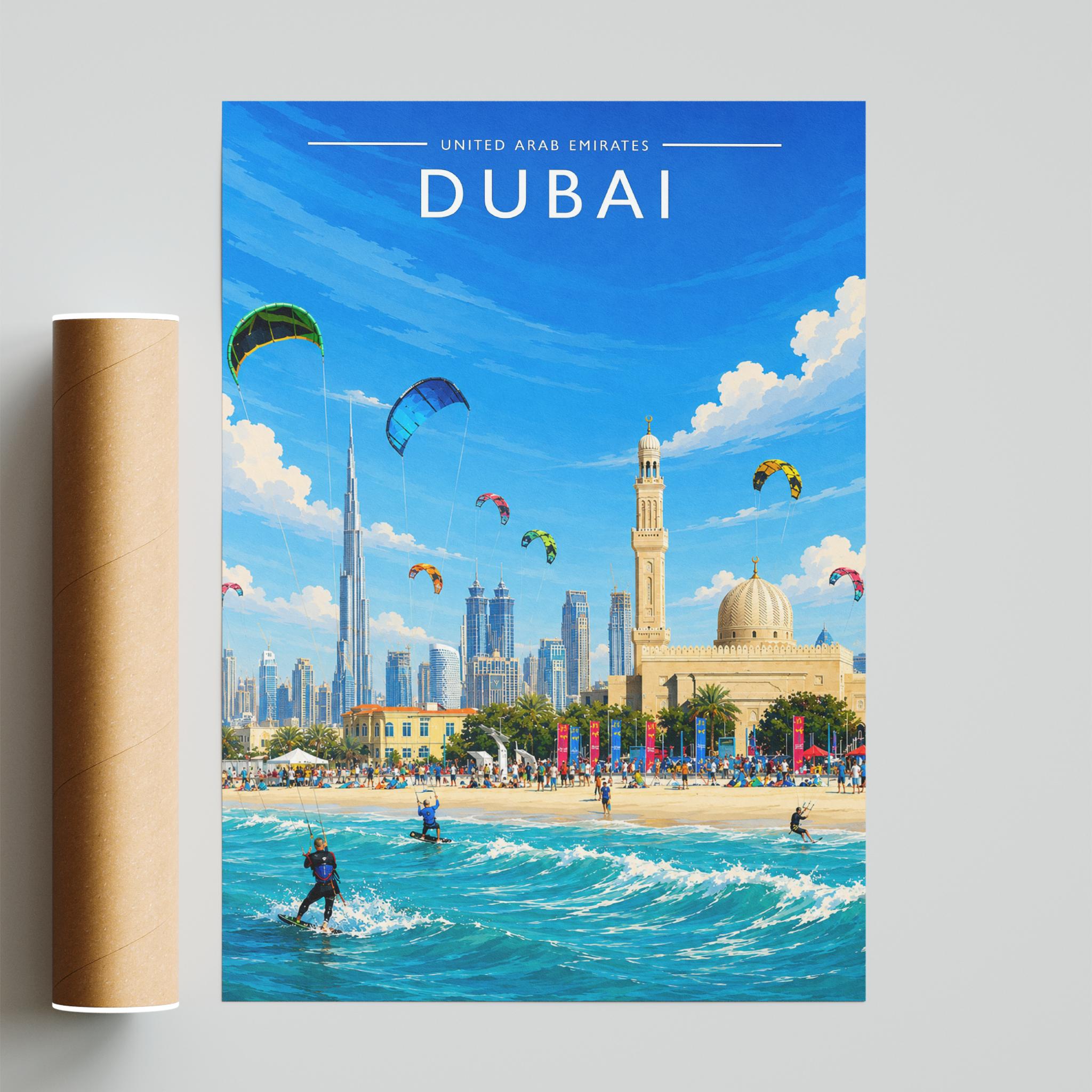 Dubai #9 Travel Poster - fine art print with shipping tube