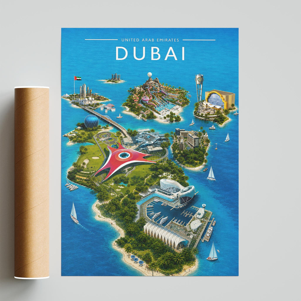 Dubai #10 Travel Poster - fine art print with shipping tube