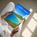 Porth Mawr Travel Poster - A4 print held in hand