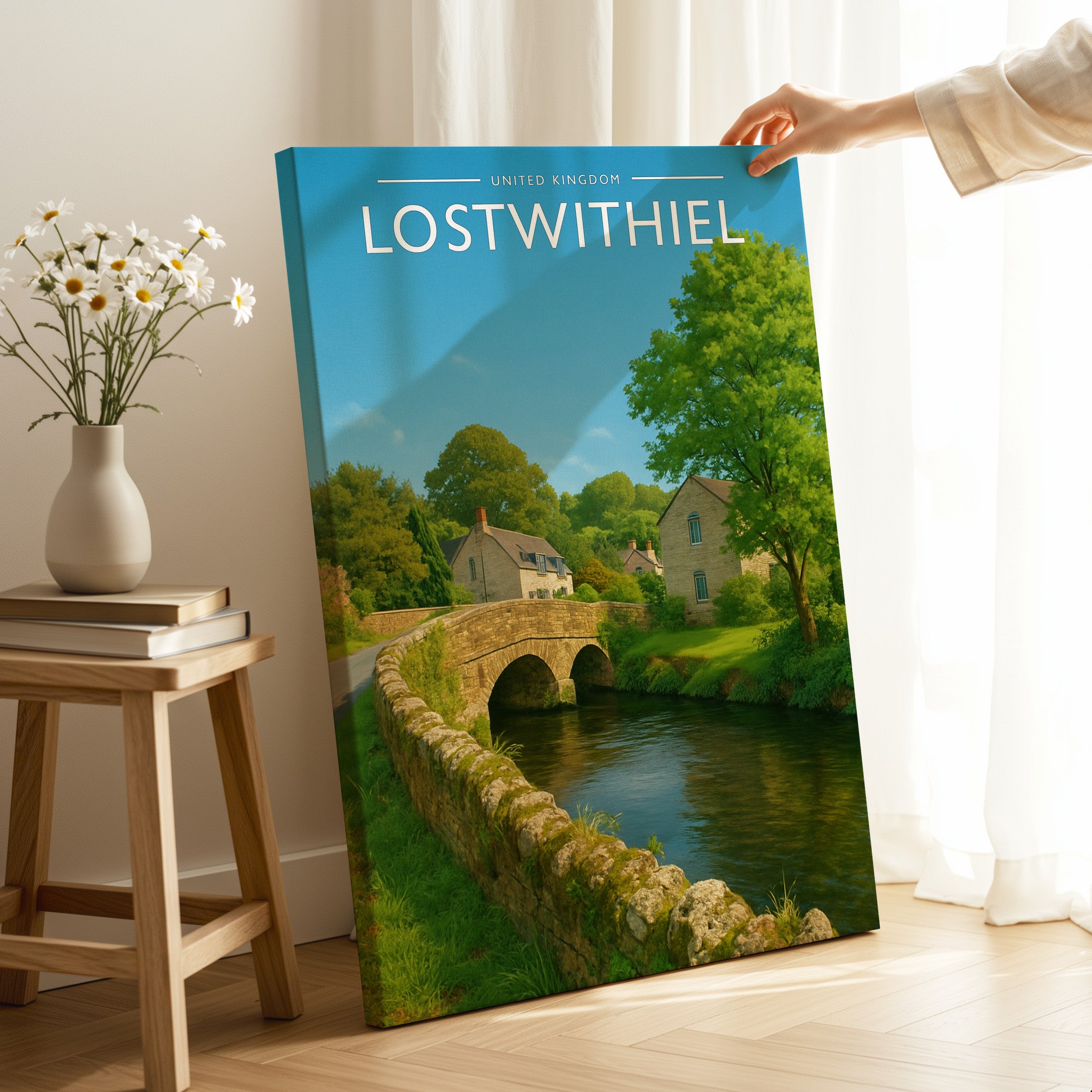 Lostwithiel Travel Poster as a gallery-wrapped canvas