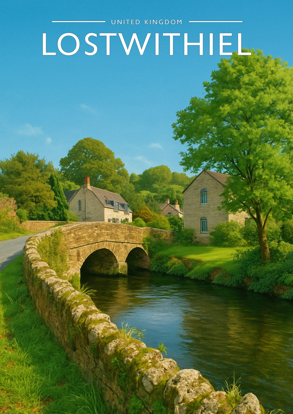 Lostwithiel Travel Poster - A4 travel poster print