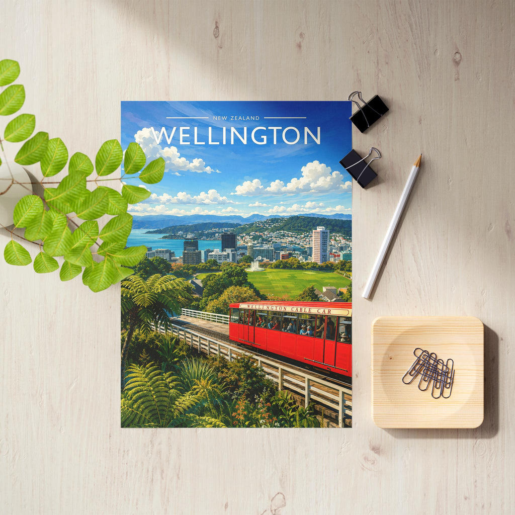 Wellington Travel Poster as an unframed A4 print
