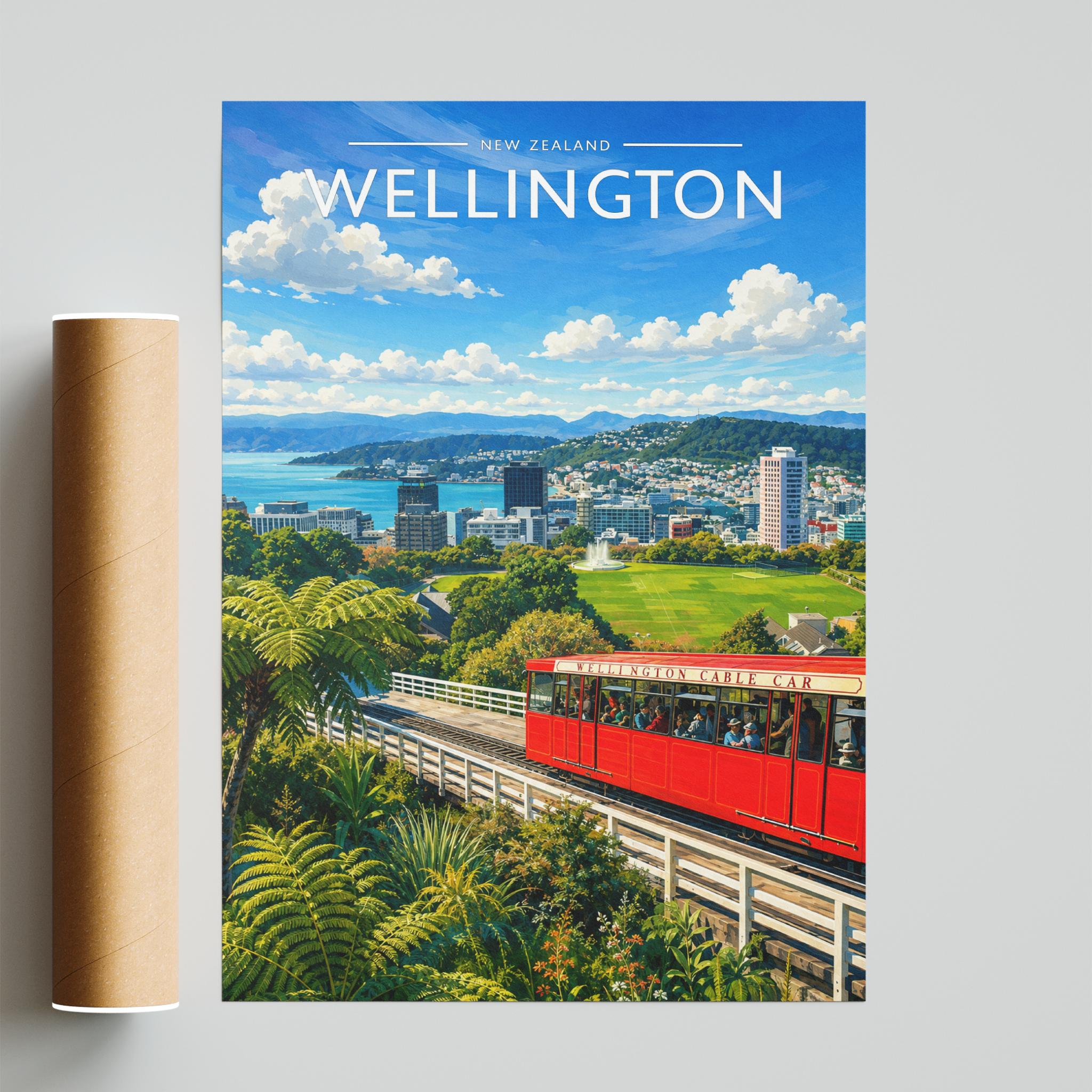 Wellington Travel Poster - fine art print with shipping tube