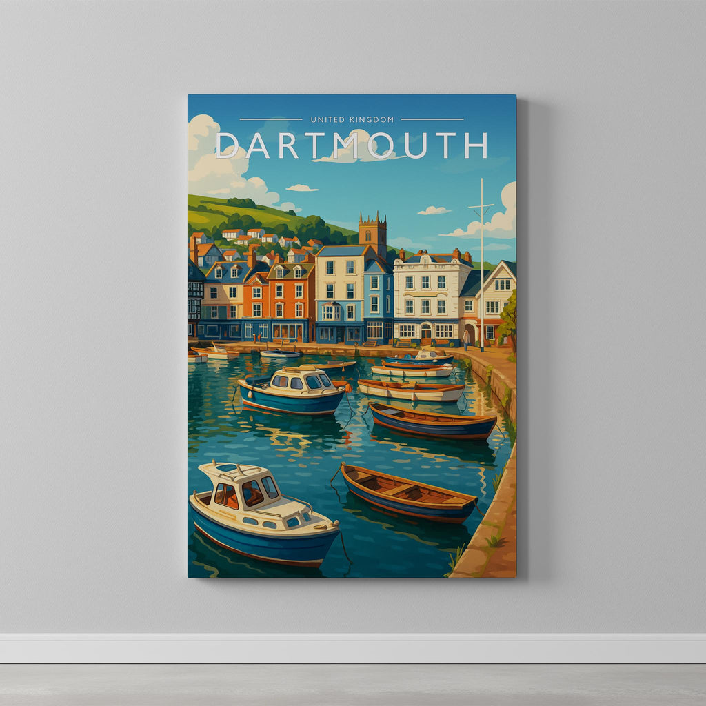 Dartmouth Travel Poster as a gallery-wrapped canvas on a plain wall