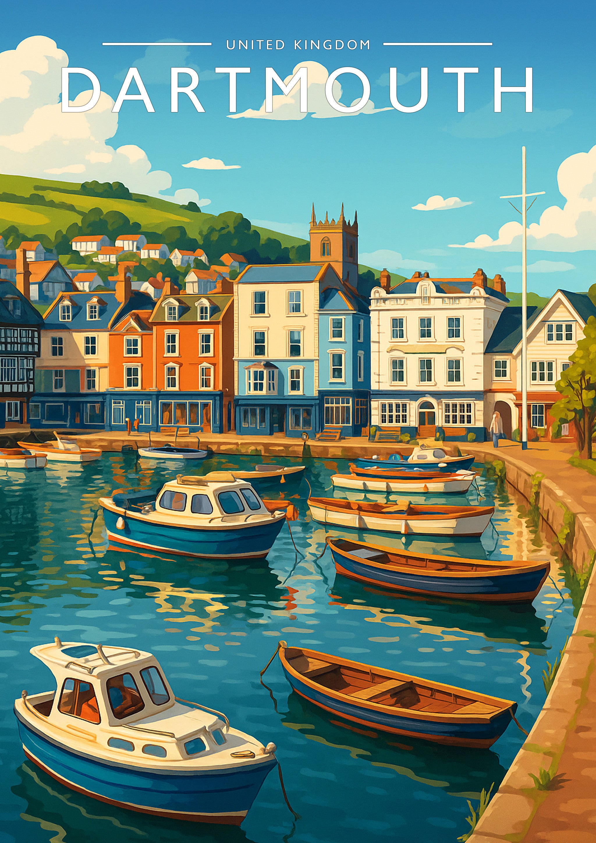 Dartmouth Travel Poster - A4 travel poster print