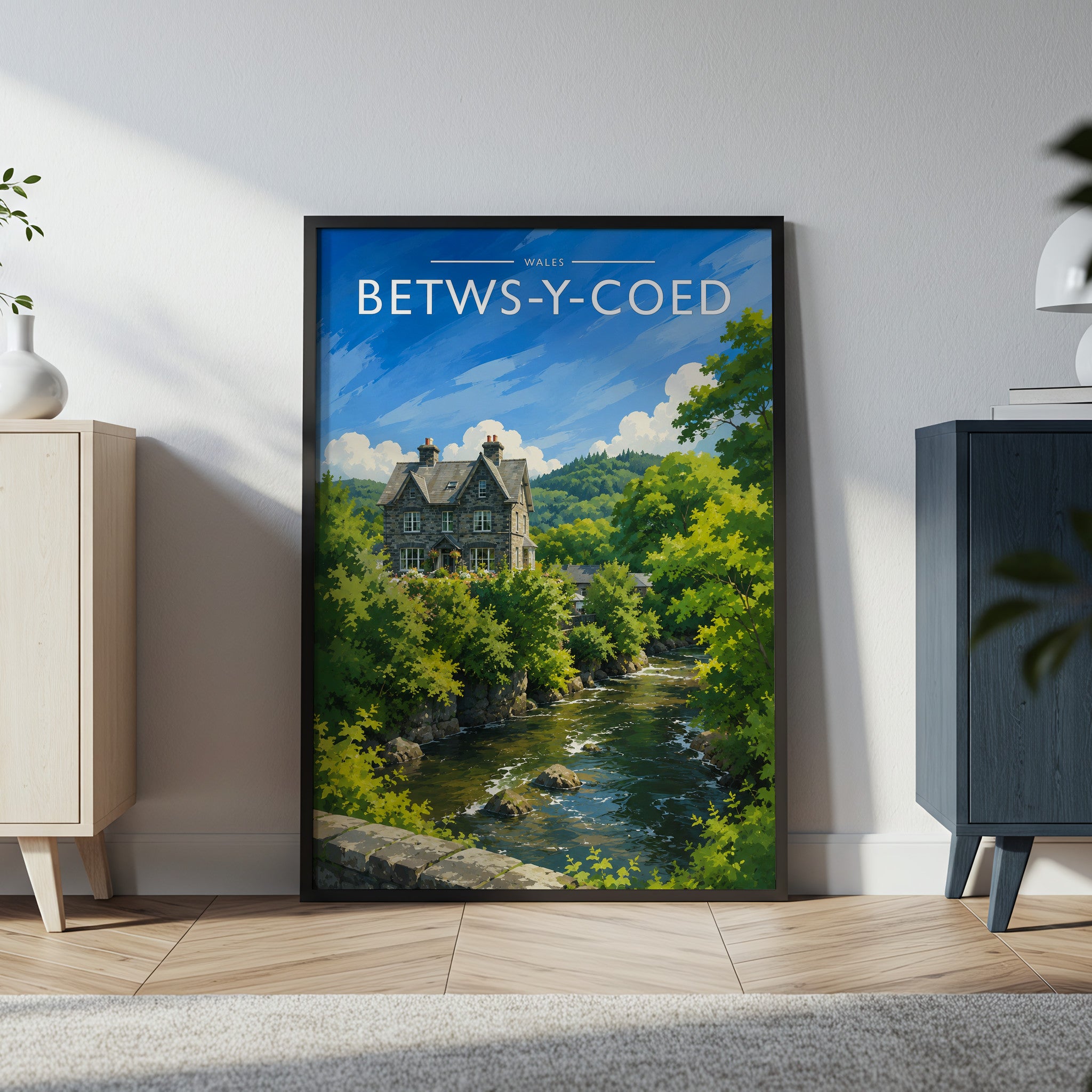 Betws-y-Coed #2 Travel Poster in a black frame