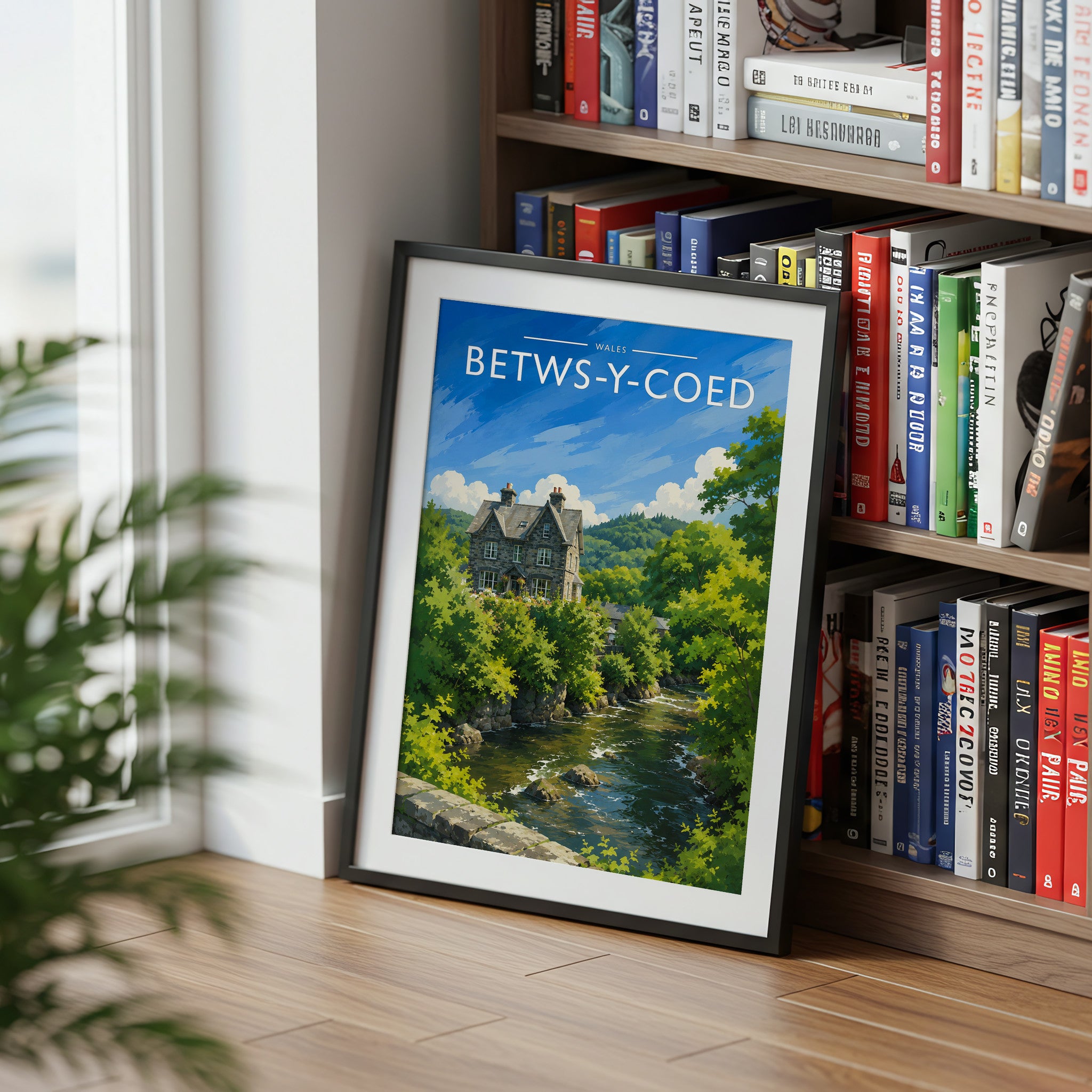 Betws-y-Coed #2 Travel Poster mounted in a black frame