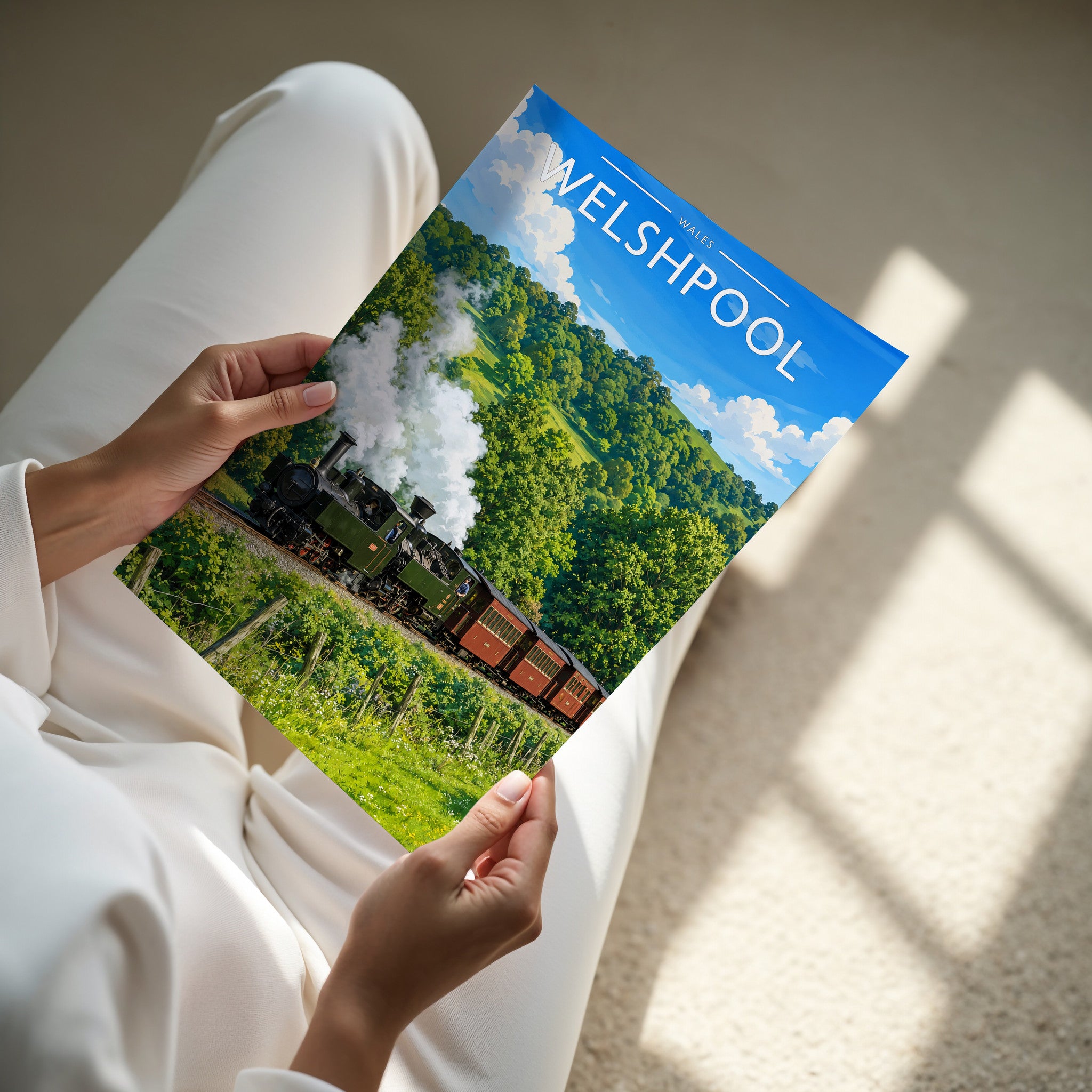 Welshpool #2 Travel Poster - A4 print in hand