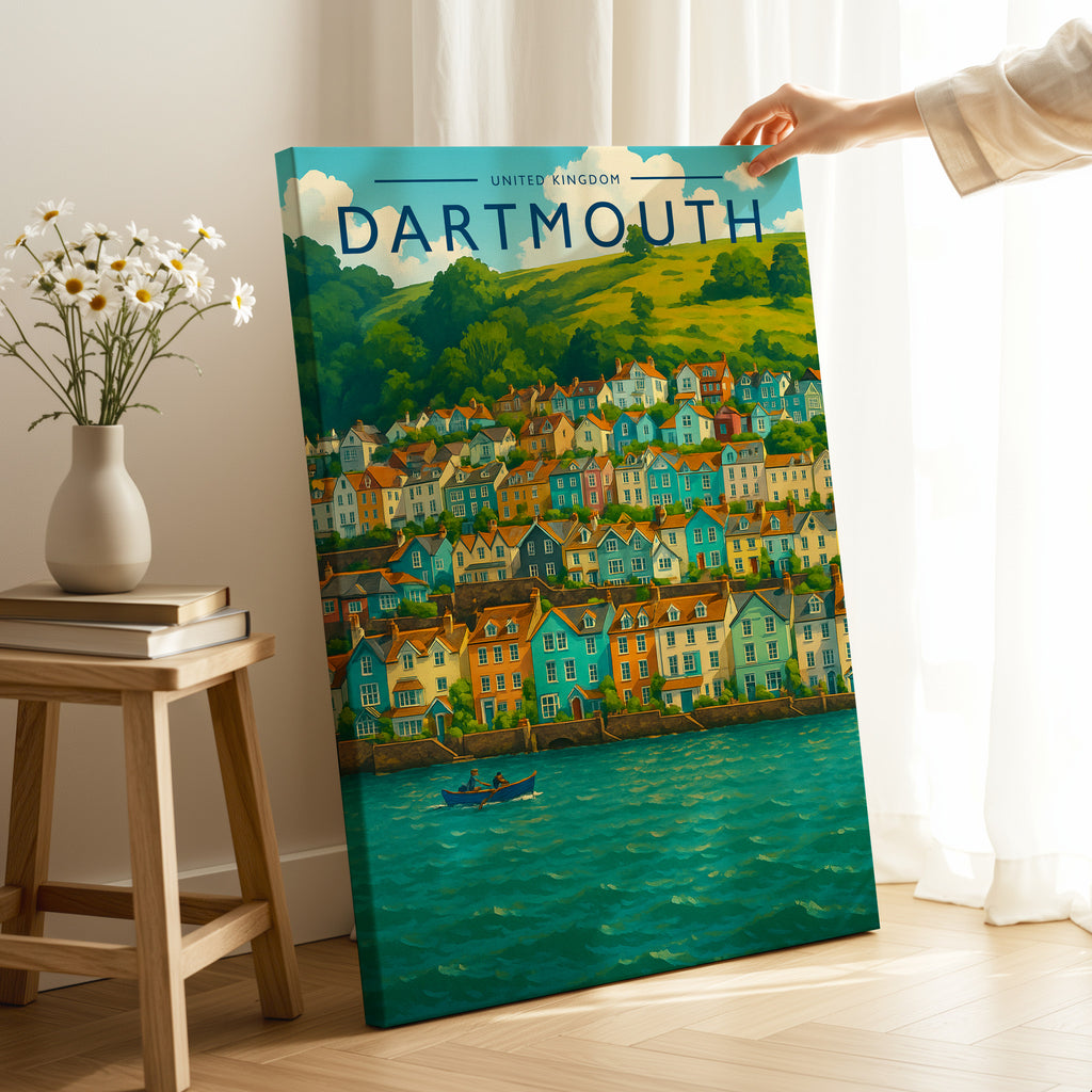 Dartmouth #2 Travel Poster as a gallery-wrapped canvas